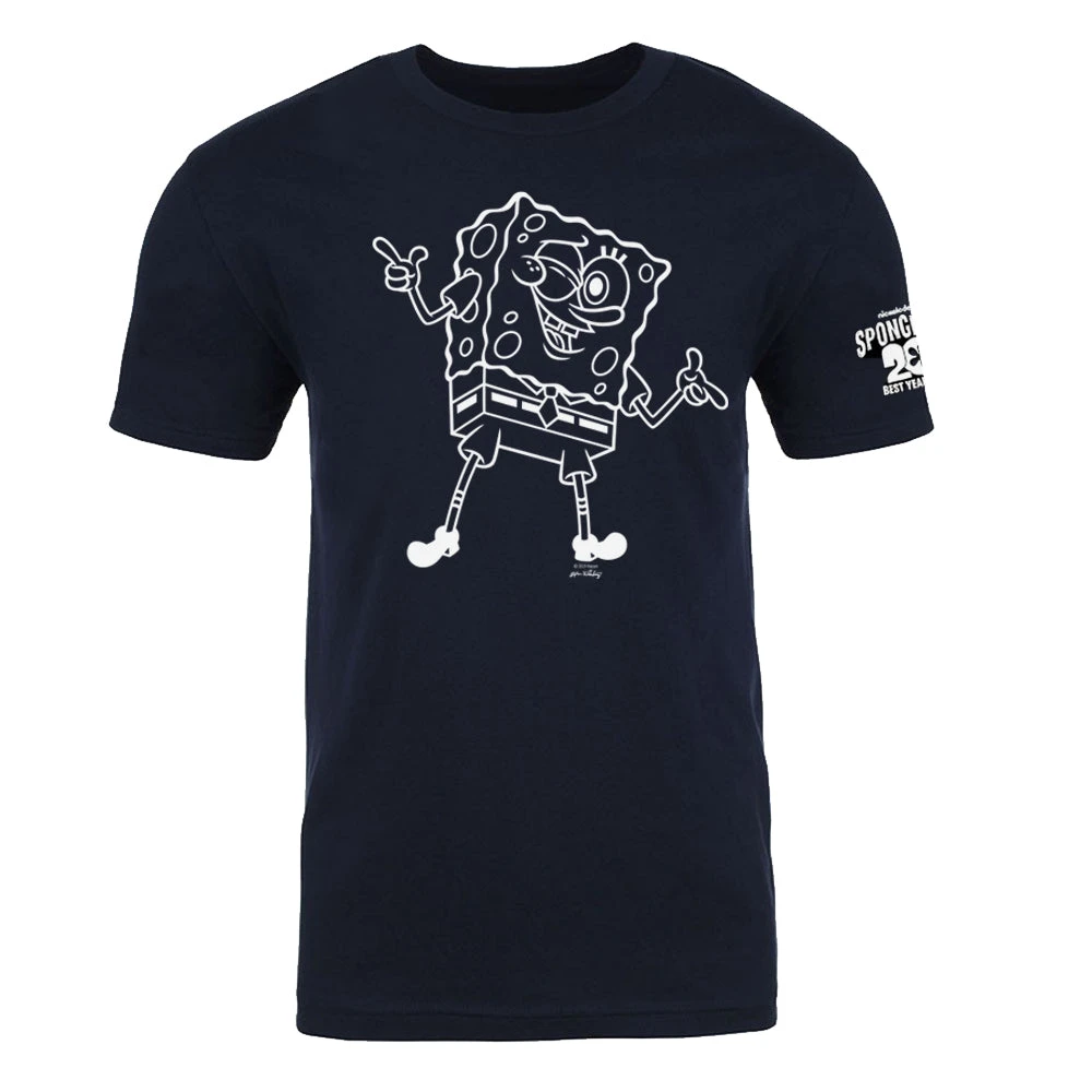 Dtg2go SpongeBob SquarePants Winking 20th Anniversary Adult Short Sleeve T-Shirt
