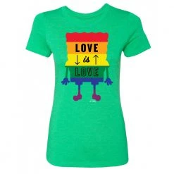 Dtg2go Clothing SpongeBob SquarePants Love Is Love Women's Tri-Blend Short Sleeve T-Shirt