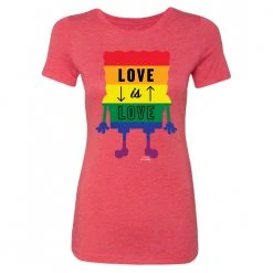 Dtg2go Clothing SpongeBob SquarePants Love Is Love Women's Tri-Blend Short Sleeve T-Shirt