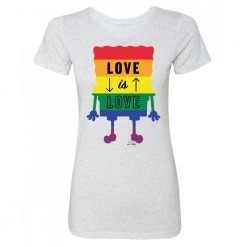 Dtg2go Clothing SpongeBob SquarePants Love Is Love Women's Tri-Blend Short Sleeve T-Shirt