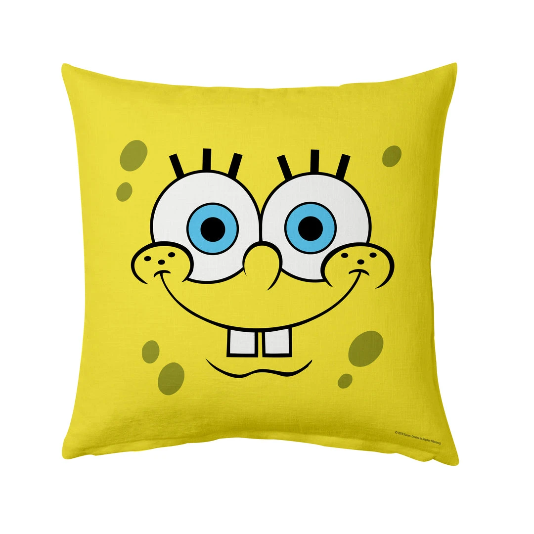 Mww Kids & Baby SpongeBob SquarePants Yellow Big Face Throw Pillow - 16" X 16"