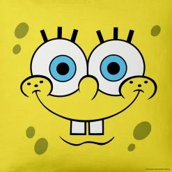 Mww Kids & Baby SpongeBob SquarePants Yellow Big Face Throw Pillow - 16" X 16"