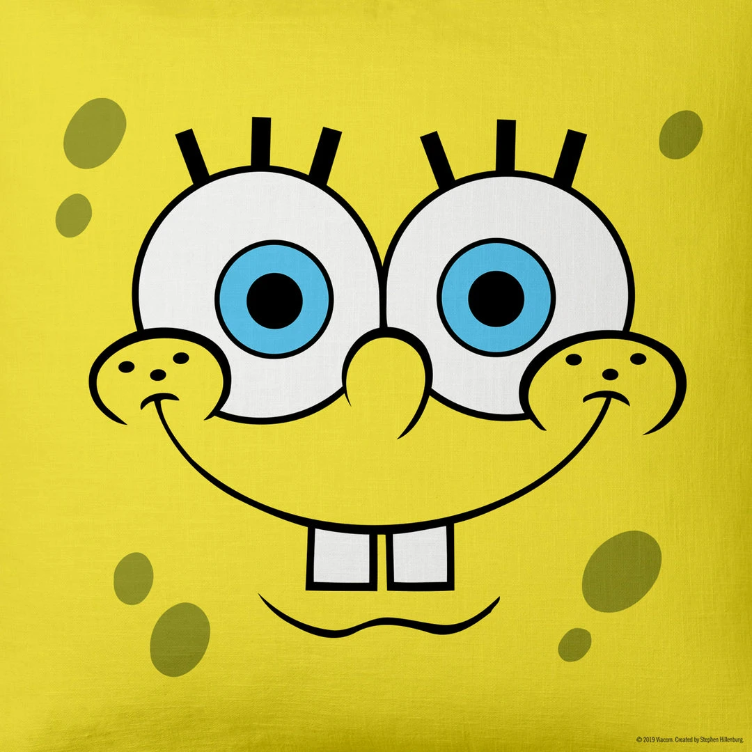 Mww Kids & Baby SpongeBob SquarePants Yellow Big Face Throw Pillow - 16" X 16"
