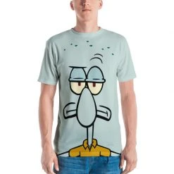 Printful Clothing Squidward Big Face Short Sleeve T-Shirt