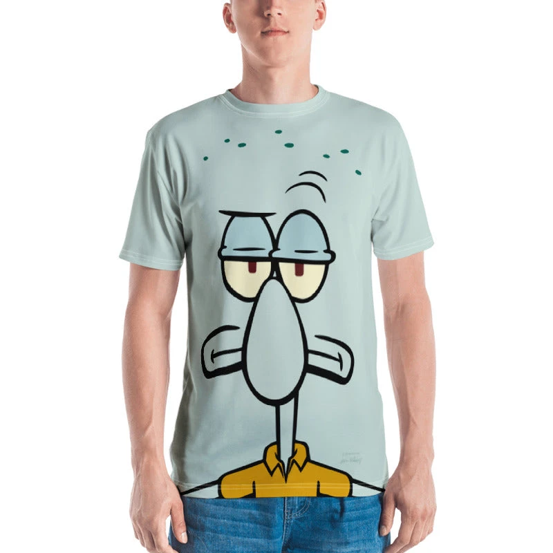 Printful Clothing Squidward Big Face Short Sleeve T-Shirt