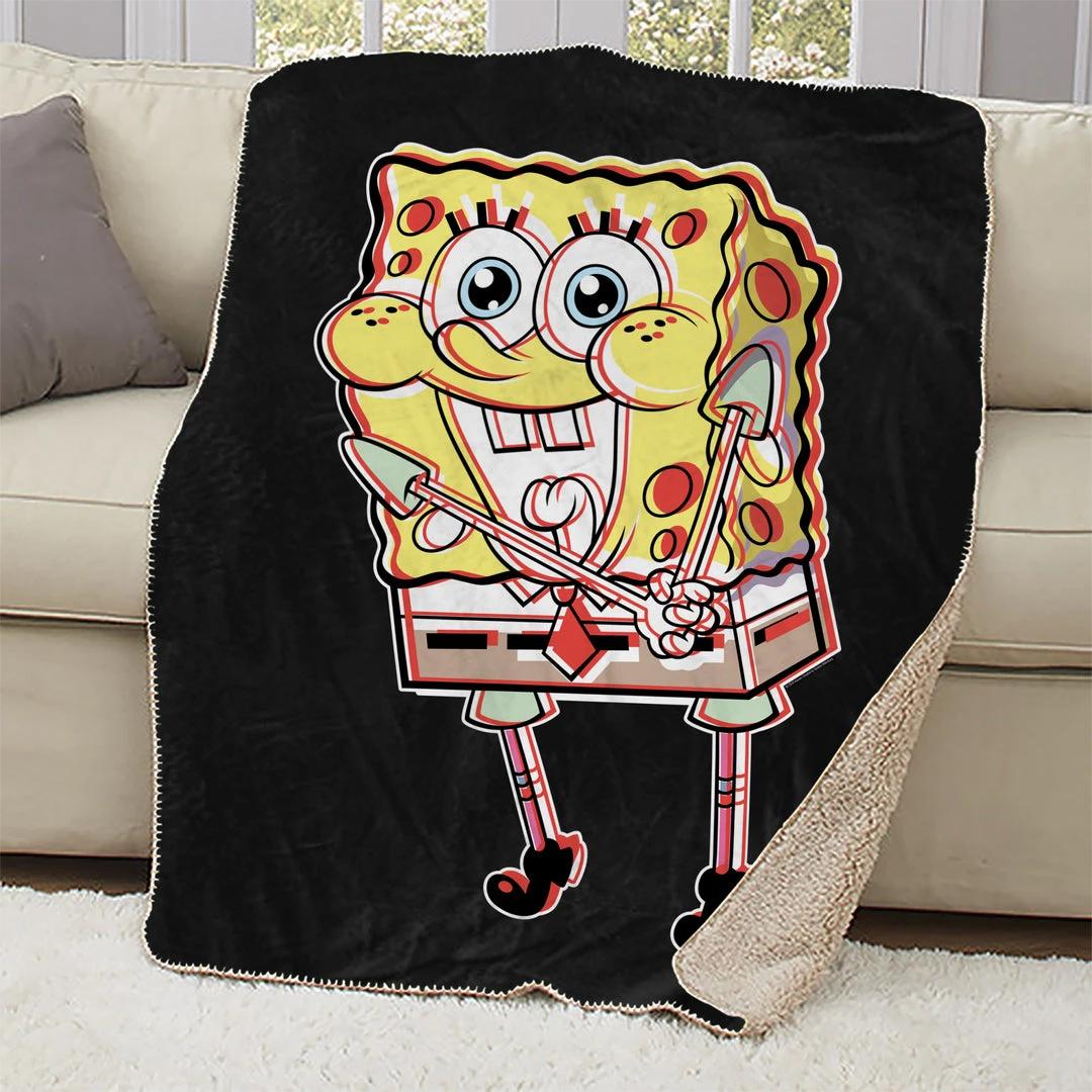 Progift Kids & Baby SpongeBob Thrilled Sherpa Blanket