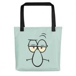Printful SpongeBob SquarePants Squidward Big Face Premium Tote Bag