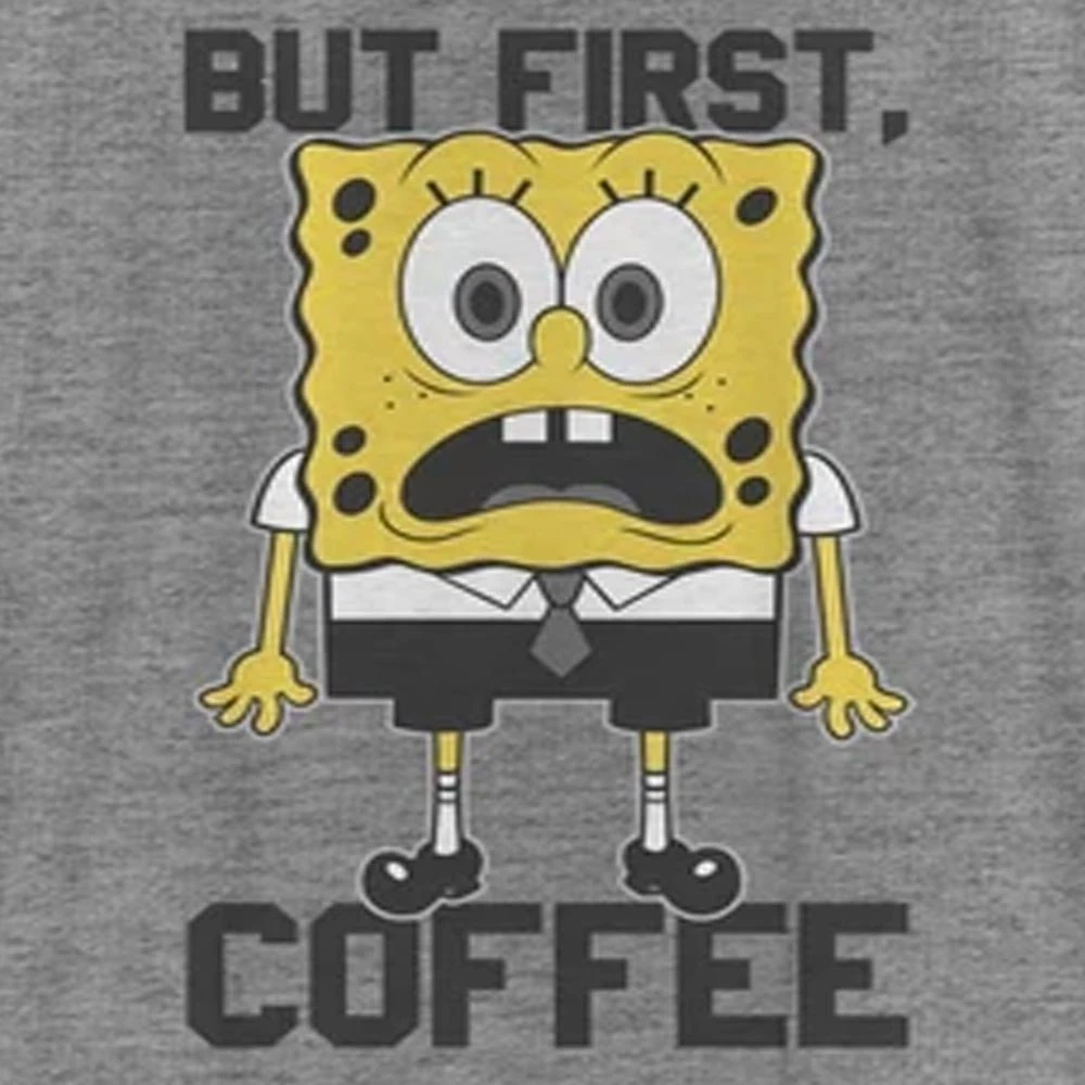 Fifthsun Clothing SpongeBob SquarePants First Coffee Women's Racerback Tank Top