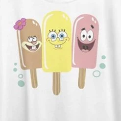 Fifthsun Clothing SpongeBob, Patrick, Sandy Ice Cream Womens Droptail T-Shirt