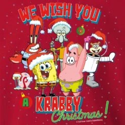 Wild-bobby SpongeBob We Wish You A Krabby Christmas Sweatshirt & Mask Bundle Accessories
