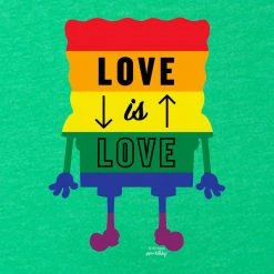 Dtg2go Clothing SpongeBob SquarePants Love Is Love Women's Tri-Blend Short Sleeve T-Shirt