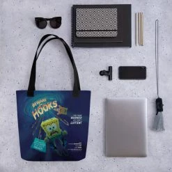 Printful SpongeBob Beware The Hooks Tote Bag Accessories