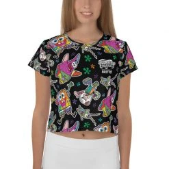 Printful SpongeBob SquarePants Britto Crop Top T-Shirt Clothing