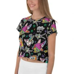 Printful SpongeBob SquarePants Britto Crop Top T-Shirt Clothing