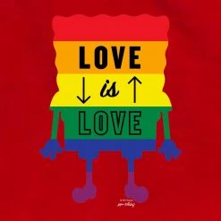 Dtg2go Clothing SpongeBob SquarePants Love Is Love Short Sleeve T-Shirt