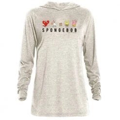 Dtg2go Clothing SpongeBob SquarePants Character Lineup Tri-Blend Raglan Hoodie