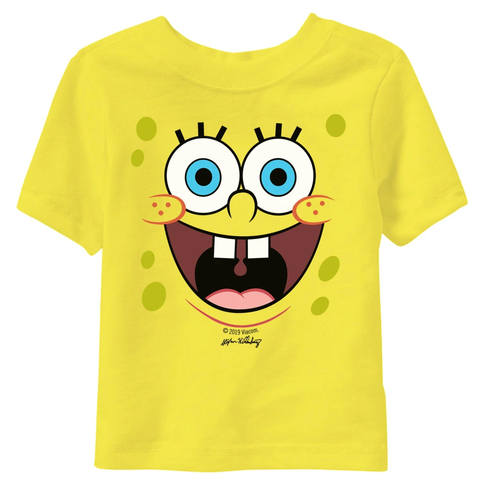 Dtg2go SpongeBob SquarePants Yellow Big Face Infant Short Sleeve T-Shirt Clothing